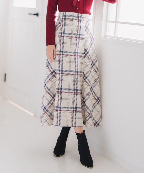 MISCH MASCH（ミッシュマッシュ）の「2025秋冬新作 ロービングチェックAラインミディスカート（スカート・レディース・ブラック/アイボリー/ネイビー・S/M）」の13枚目の写真