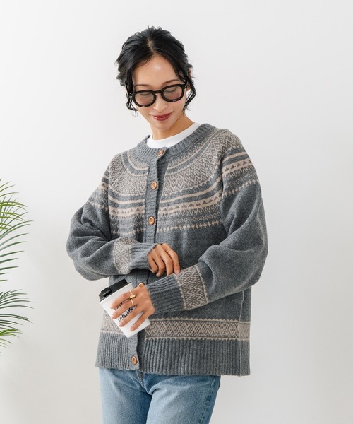 fort point（フォーポイント）の「【C-FORTPOINT/フォートポイント】求心柄カーディガン（カーディガン/ボレロ・レディース・ライトベージュ/杢グレー/チャコールグレー・ONE SIZE）」の20枚目の写真