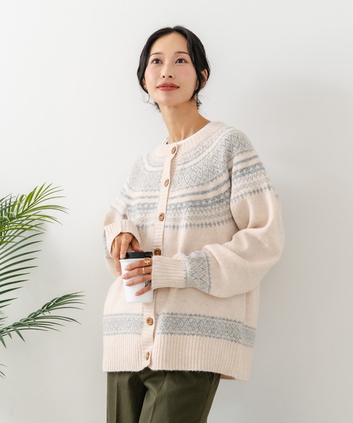 fort point（フォーポイント）の「【C-FORTPOINT/フォートポイント】求心柄カーディガン（カーディガン/ボレロ・レディース・ライトベージュ/杢グレー/チャコールグレー・ONE SIZE）」の13枚目の写真
