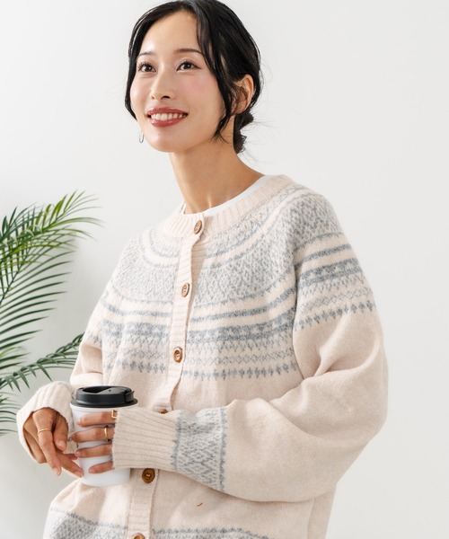 fort point（フォーポイント）の「【C-FORTPOINT/フォートポイント】求心柄カーディガン（カーディガン/ボレロ・レディース・ライトベージュ/杢グレー/チャコールグレー・ONE SIZE）」の16枚目の写真