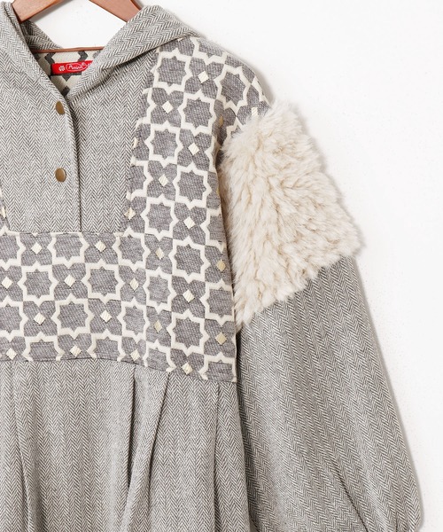 チャイハネ（チャイハネ）の「【チャイハネ】ミナティフードトップス（その他トップス・レディース・グレー/ブラウン/パープル・FREE）」の4枚目の写真