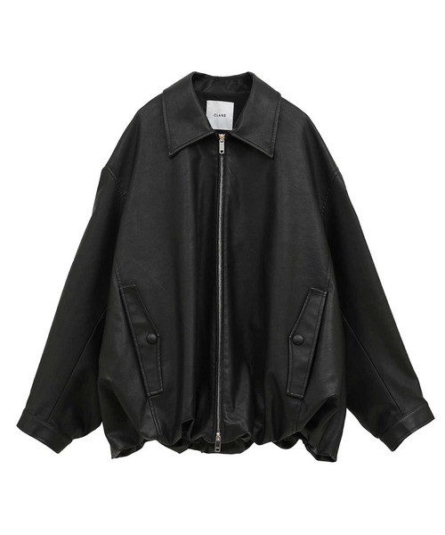 ジャケット・アウター CLANE FAKE LEATHER BALLOON JACKET CLANE/クラネ】FAKE LEATHER BALLOON JACKET/フェイクレザー