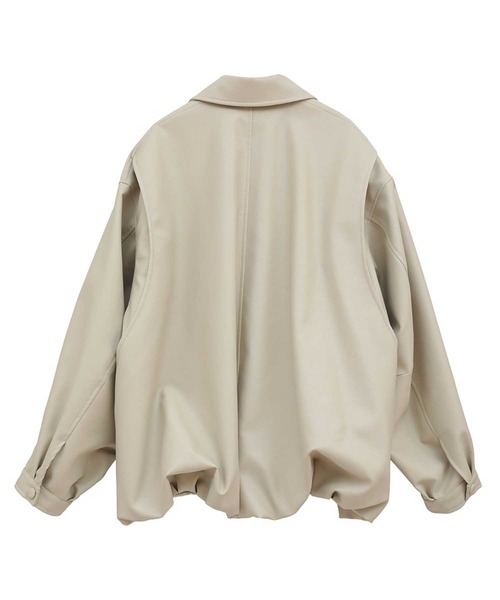 CLANE/クラネ】FAKE LEATHER BALLOON JACKET/フェイクレザーオーバー