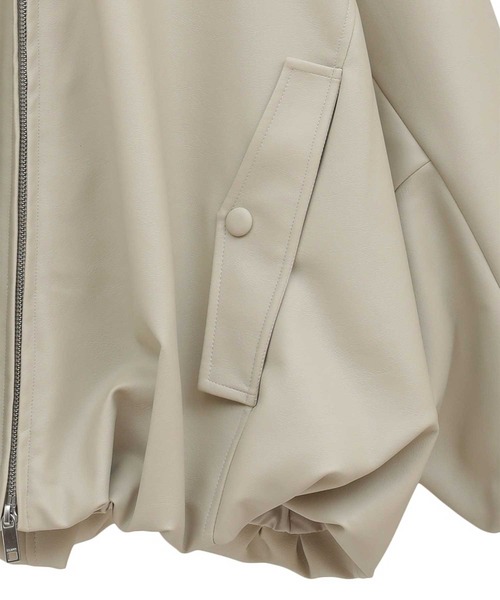 CLANE/クラネ】FAKE LEATHER BALLOON JACKET/フェイクレザーオーバー