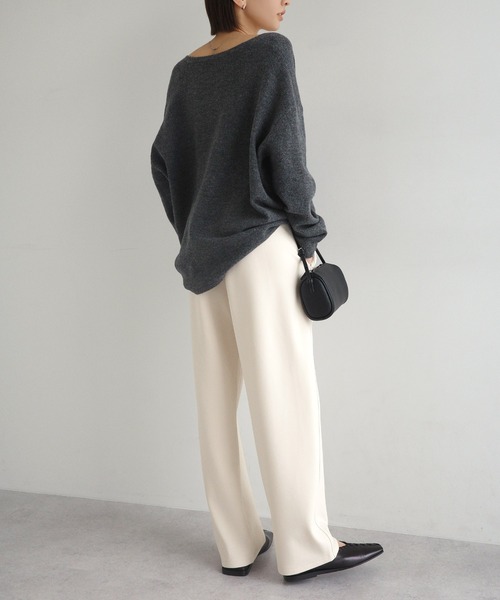 evernavy(エバーネイビー)の「裏起毛ポンチカーブパンツ(その他パンツ・レディース・ブラック/アイボリー/ブラウン・S/M/L/XL)」の6枚目の写真