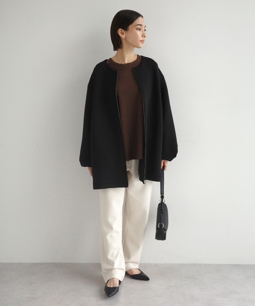 evernavy(エバーネイビー)の「裏起毛ポンチカーブパンツ(その他パンツ・レディース・ブラック/アイボリー/ブラウン・S/M/L/XL)」の12枚目の写真