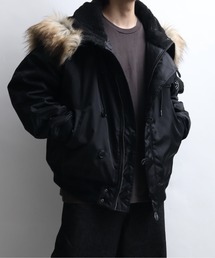 Art re A select（アトリエセレクト）の「ナイロンツイル セパレートフードファー オーバーN-2Bブルゾン（ブルゾン）」