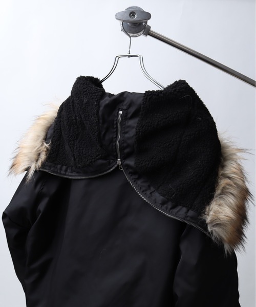 Art re A select（アトリエセレクト）の「ナイロンツイル セパレートフードファー オーバーN-2Bブルゾン（ブルゾン・メンズ・ブラック/グリーン・M/L/XL）」の18枚目の写真