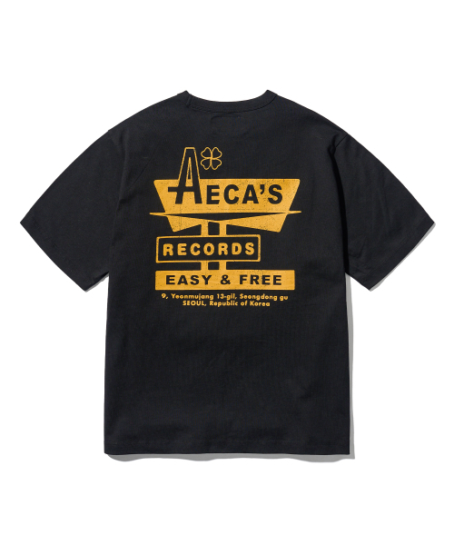 AECA(エイカ)の「AECA RECORD SHOP HALF SLEEVE TEE-BLACK(Tシャツ/カットソー・レディース・その他・SMALL/MEDIUM/LARGE/X-LARGE)」の6枚目の写真