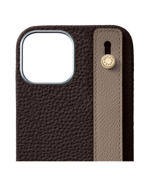 iPhone 15) ハンドル付き バックカバーケース シュリンクレザー