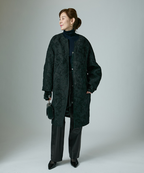 完売マニプリ　ジャガードスナップダーツコート セール】manipuri マニプリ ジャガード スナップダーツコート