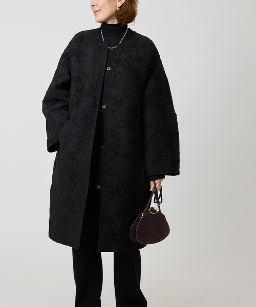 manipuri ジャガードコート　グレースフラワー ブラック ジャガードコート＞グレースフラワー – manipuri