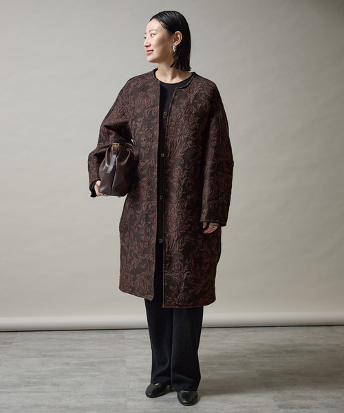 完売マニプリ　ジャガードスナップダーツコート セール】manipuri マニプリ ジャガード スナップダーツコート