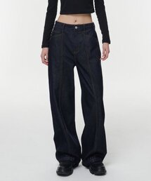 MUSINSA STANDARD WOMAN(VTX^_[hE[})Women's Panel Wide Denim Pants [Deep Indigo](fjpc)