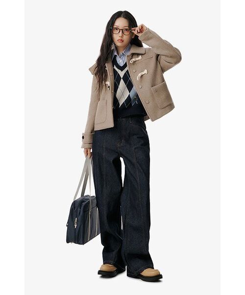 MUSINSA STANDARD WOMAN（ムシンサスタンダードウーマン）の「ウィメンズパネルワイドデニムパンツ [ディープインディゴ]（デニムパンツ・レディース・その他・30/24/25/26/27/28/29）」の16枚目の写真