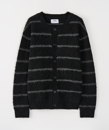 TOFFEE（トフィー）の「Brushed Stripe Round Cardigan (BLACK)（カーディガン/ボレロ）」
