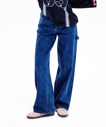 YOUHEE（ユヒ）の「LETTERING WIDE DENIM PANTS INDIGO（デニムパンツ）」