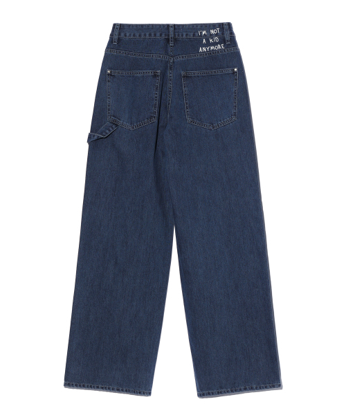 YOUHEE（ユヒ）の「LETTERING WIDE DENIM PANTS INDIGO（デニムパンツ・レディース・その他・MEDIUM/SMALL）」の5枚目の写真