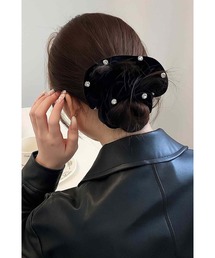 ベルベット」に該当するシュシュ（ブラック/黒色系）ファッション通販