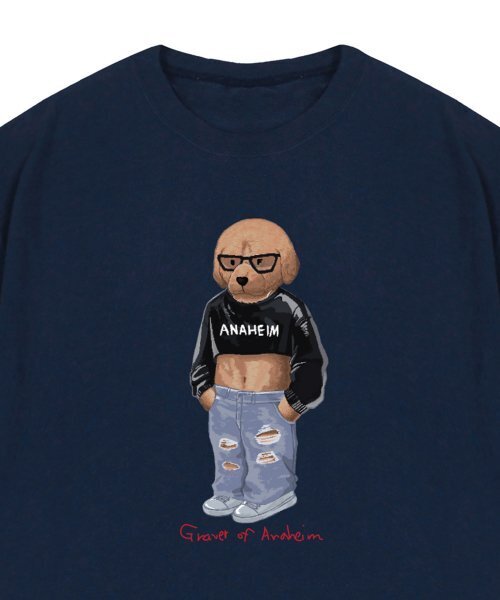 GRAVER（グレーバー）の「[ユニセックス]クロップドッグストリーバー半袖Tシャツ_ネイビー（Tシャツ/カットソー・レディース・ネイビー・SMALL/MEDIUM/LARGE）」の5枚目の写真