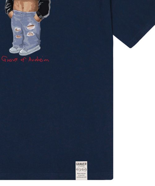 GRAVER（グレーバー）の「[ユニセックス]クロップドッグストリーバー半袖Tシャツ_ネイビー（Tシャツ/カットソー・レディース・ネイビー・SMALL/MEDIUM/LARGE）」の3枚目の写真