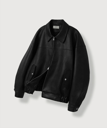 MOOD INSIDE（ムードインサイド）の「Leather Stitch Bomber Jacket_Black（ライダースジャケット）」