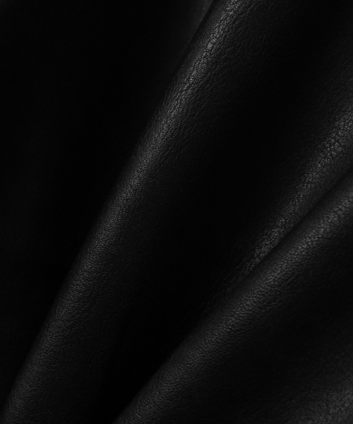 MOOD INSIDE(ムードインサイド)の「Leather Stitch Bomber Jacket_Black(ライダースジャケット・メンズ・ブラック・LARGE/X-LARGE/MEDIUM)」の3枚目の写真