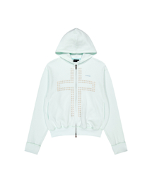 AAKAM（アーカム）の「Cross Rhinestone Zip-Up Hoodie (Ice Blue)（パーカー）」