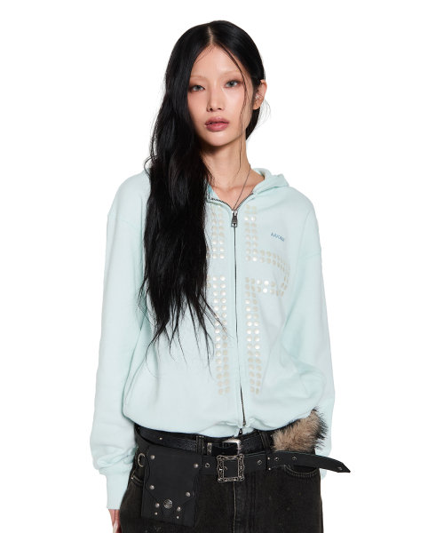 AAKAM(アーカム)の「Cross Rhinestone Zip-Up Hoodie (Ice Blue)(パーカー・レディース・その他・1/2)」の3枚目の写真