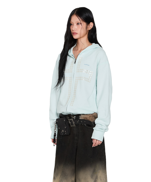 AAKAM(アーカム)の「Cross Rhinestone Zip-Up Hoodie (Ice Blue)(パーカー・レディース・その他・1/2)」の10枚目の写真