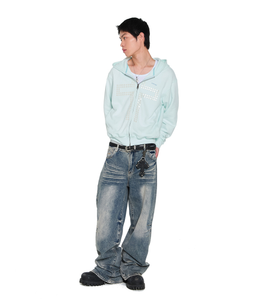 AAKAM(アーカム)の「Cross Rhinestone Zip-Up Hoodie (Ice Blue)(パーカー・レディース・その他・1/2)」の12枚目の写真