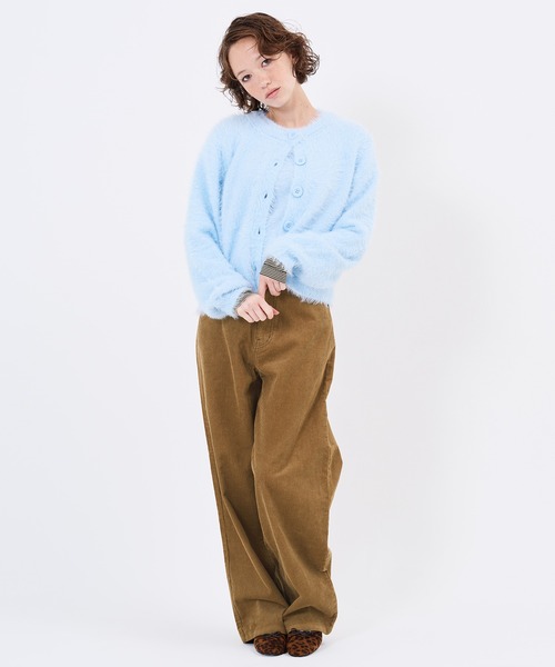 TINA:JOJUN(ティーナジョジュン)の「刺繍入り コーデュロイ ストレートパンツ TINA:JOJUN(その他パンツ・レディース・ネイビー/ピンク・M/S)」の3枚目の写真