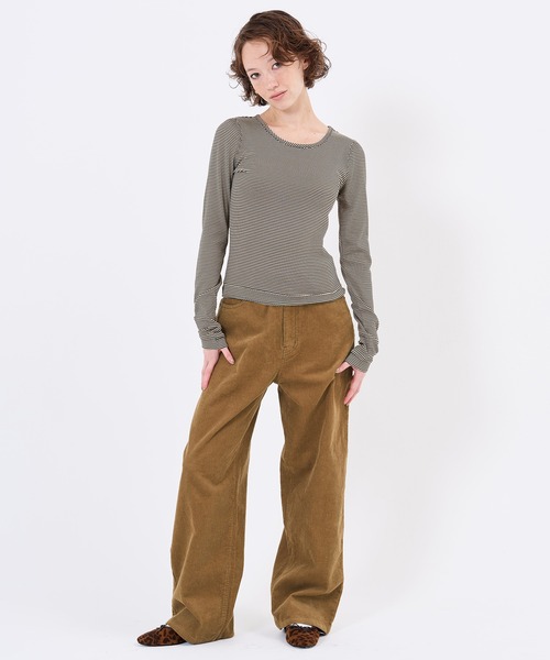 TINA:JOJUN(ティーナジョジュン)の「刺繍入り コーデュロイ ストレートパンツ TINA:JOJUN(その他パンツ・レディース・ネイビー/ピンク・M/S)」の8枚目の写真