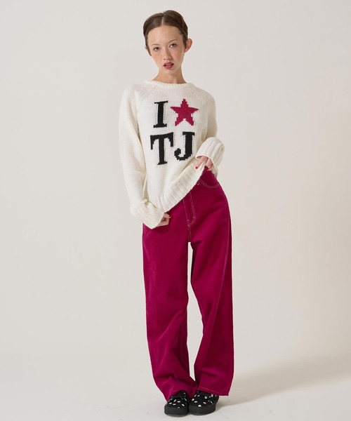 TINA:JOJUN(ティーナジョジュン)の「刺繍入り コーデュロイ ストレートパンツ TINA:JOJUN(その他パンツ・レディース・ネイビー/ピンク・M/S)」の12枚目の写真