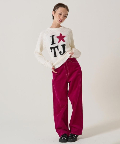 TINA:JOJUN(ティーナジョジュン)の「刺繍入り コーデュロイ ストレートパンツ TINA:JOJUN(その他パンツ・レディース・ネイビー/ピンク・M/S)」の14枚目の写真