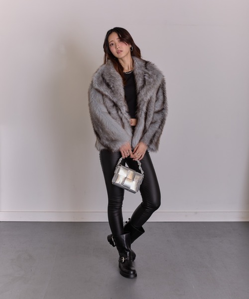 セール】MIXカラーフェイクファー ボリュームコート（その他アウター