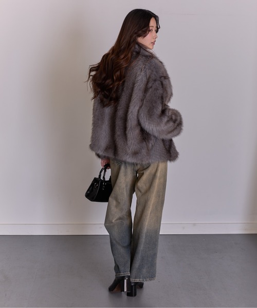 セール】MIXカラーフェイクファー ボリュームコート（その他アウター