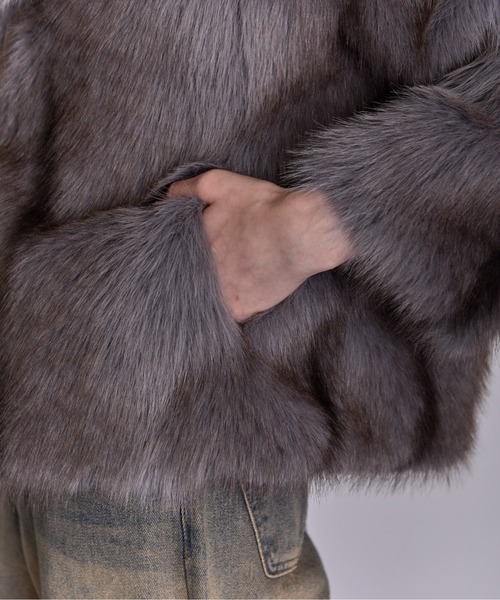 セール】MIXカラーフェイクファー ボリュームコート（その他アウター