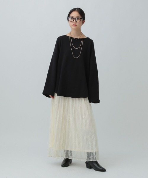 LEPSIM(レプシィム)の「レースプリーツスカート 600226(スカート・レディース・ブラック/アイボリー・FREE)」の5枚目の写真