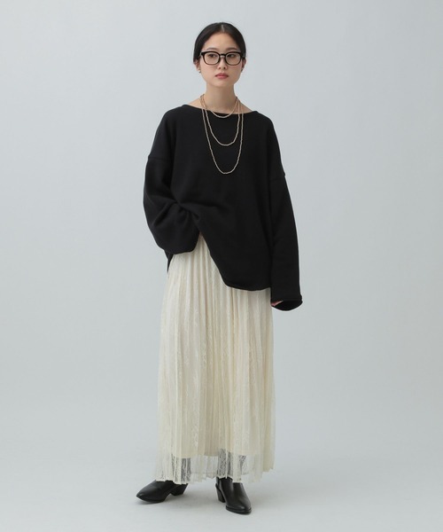 LEPSIM(レプシィム)の「レースプリーツスカート 600226(スカート・レディース・ブラック/アイボリー・FREE)」の6枚目の写真