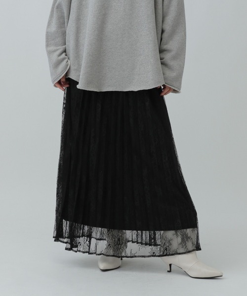 LEPSIM(レプシィム)の「レースプリーツスカート 600226(スカート・レディース・ブラック/アイボリー・FREE)」の8枚目の写真
