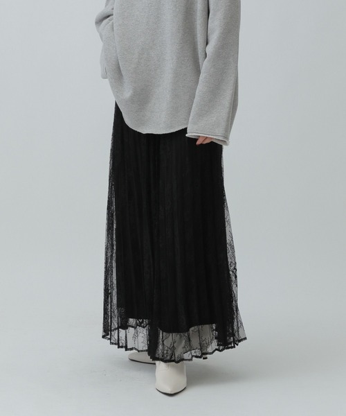 LEPSIM(レプシィム)の「レースプリーツスカート 600226(スカート・レディース・ブラック/アイボリー・FREE)」の9枚目の写真