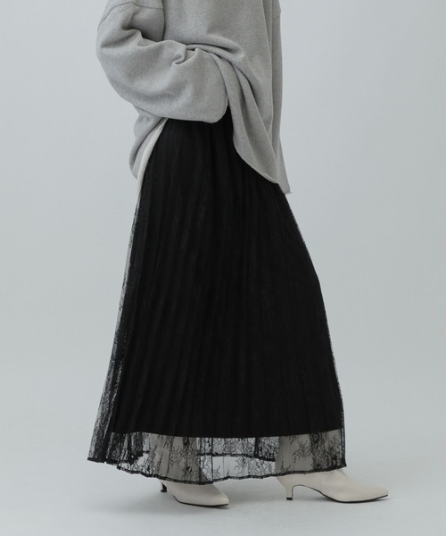 LEPSIM(レプシィム)の「レースプリーツスカート 600226(スカート・レディース・ブラック/アイボリー・FREE)」の10枚目の写真