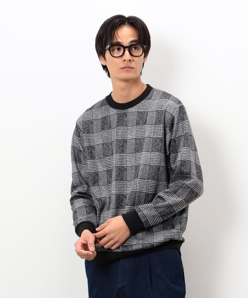 COMME CA ISM（コムサイズム）の「裏起毛 チェック プルオーバー（Tシャツ/カットソー・メンズ・チェック/ブラック・MEDIUM/LARGE）」の2枚目の写真