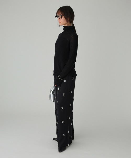 BABYLONE（バビロン）の「花刺繍イージーパンツ（その他パンツ・レディース・ブラック/チャコール・フリー）」の14枚目の写真