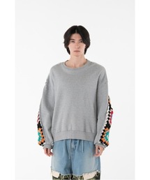 CROCHET SLEEVE SWEAT