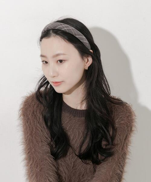 SMELLY（スメリー）の「グレンチェックカチューシャ（カチューシャ・レディース・グレー・-）」の2枚目の写真