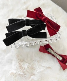 SOROTTO（ソロット）の「2個セット タベルベットリボンヘアクリップ KIDS（その他ヘアアクセサリー）」