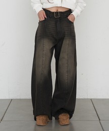 RAY CASSIN | 【ウエスト調節可/2サイズ展開】バレルレッグデニムパンツ(デニムパンツ)