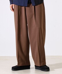 【セットアップ対応】ウールライクワイドパンツ